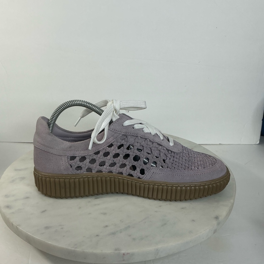 Free People Size 8.5 Wimberly Woven Suede Purple Lace Up Sneaker - Picture 9 of 13